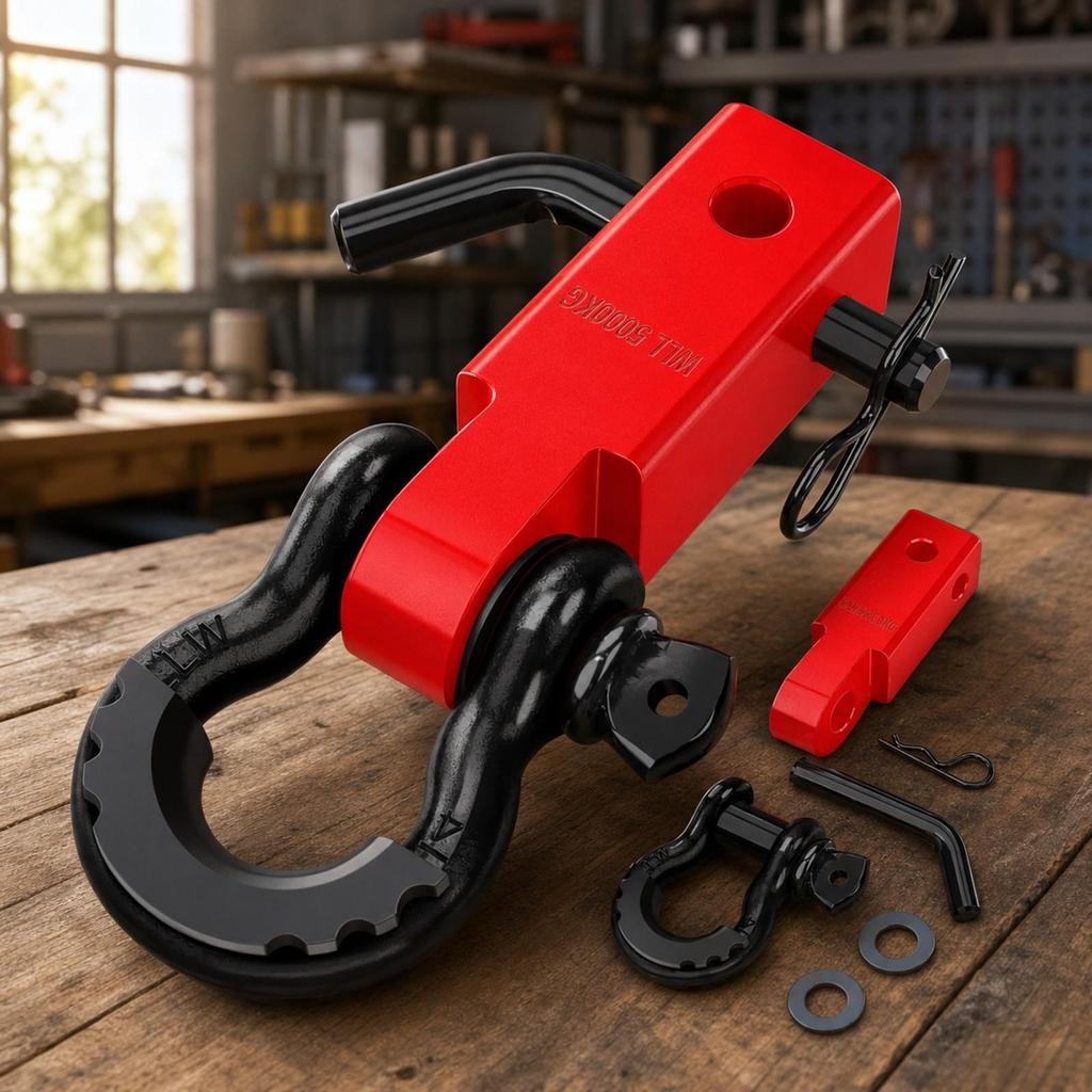 Off-Road Tow Hook Receiver Hitch with Powder-Coated Hardware