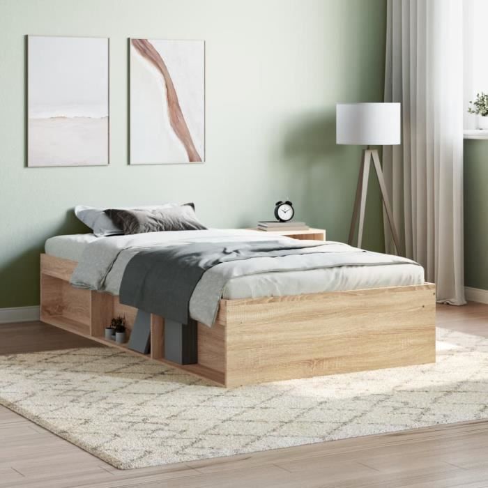 VidaXL Cadre de lit chêne sonoma 90x190 cm 3203840