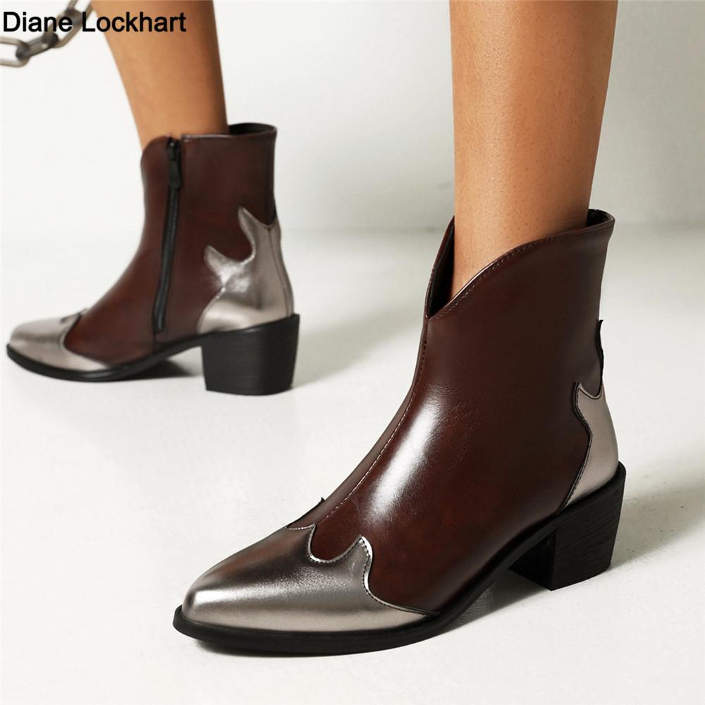 Fashion Autumn/Winter New Pointed Toe Chunky Heel Ankle Boots for Women Elegant Modern Cossacks Chelsea Boots Black Green Red