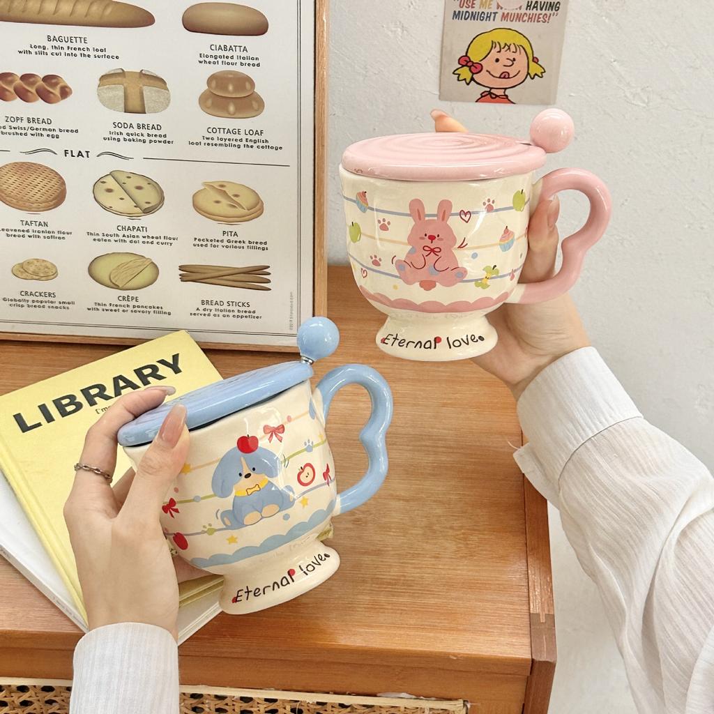 High Value Ceramic Mug Cute Couple Home Cup Breakfast Coffee Milk Water Cup Practical Birthday Gift