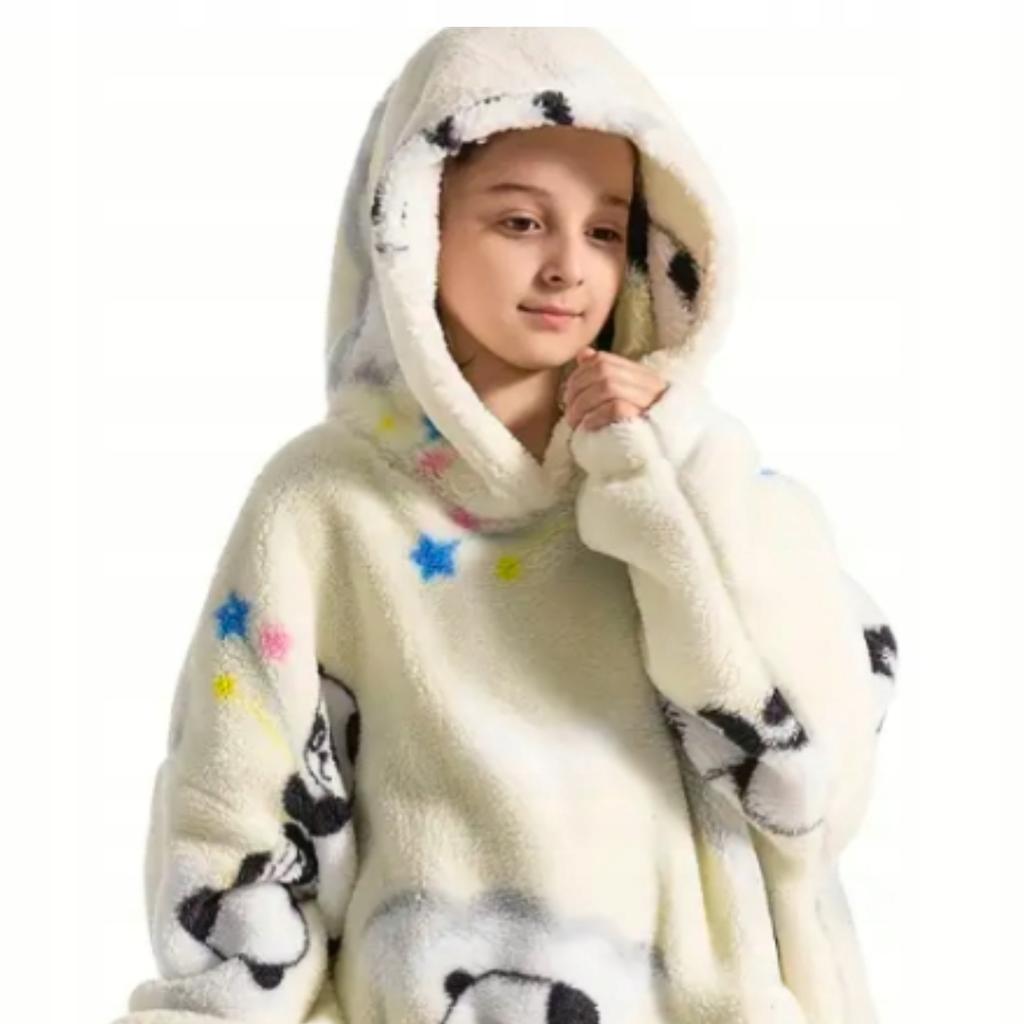 Blanket Sweatshirt Oversize Children's Blanket Sweatshirt 2In1 Panda Koala Long Pajamas Blanket
