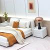 Dollhouse New Cream Style Double Bed Model Micro Scene Model Miniature Furniture Dolls Accessory Simulated Furniture Ornament