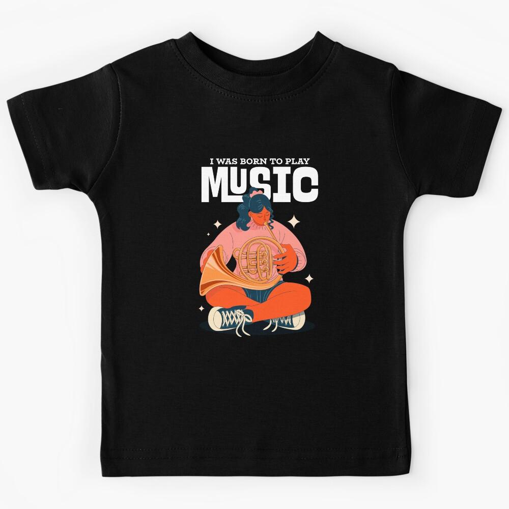 I was Born to Play Music, Music Lover, Music Typography Quote Kids T-Shirt 130