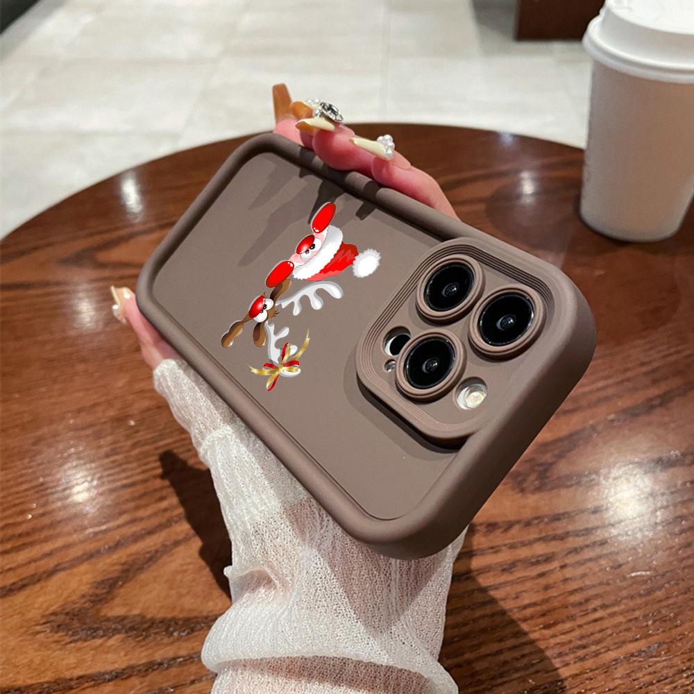 N101 Merry Christmas Art Soft Angel Eyes Phone Cases for iPhone 16 15 14 13 11 Pro Max 8 7 6s Plus 12 Mini XR XS Max SE Shockproof Cover