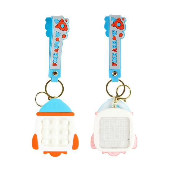 Push Bubble Bead Maze Game Keychain Stress Relief Portable Press Bubble Sensory Fidget Toy Backpack Hanging Decoration Boys Girls Christmas Gifts