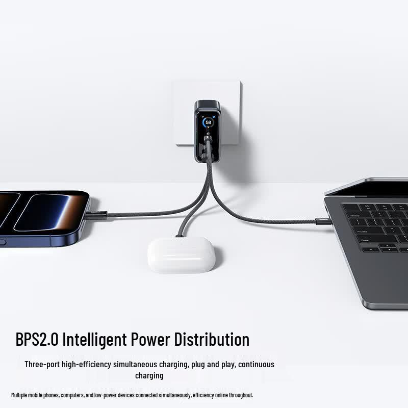 Baseus Kit de chargeur PD multi-ports GaN 100W avec écran d'alimentation