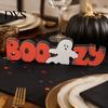 Indoor Seasonal Party Supplies Wooden Halloween Table Sign, Vintage Letter Tabletop Decoration, Spooky Standing Unique Photo Prop Block Sign