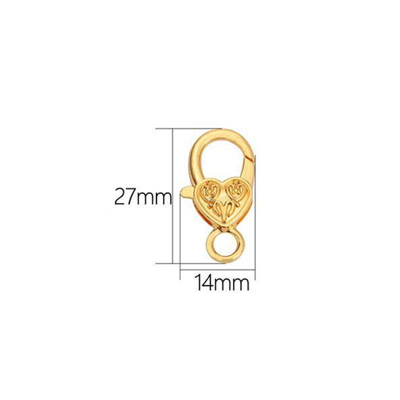 

Позолоченный брелок в форме сердца с застежкой-карабином для ювелирных аксессуаров своими руками 4mm, 1 piece