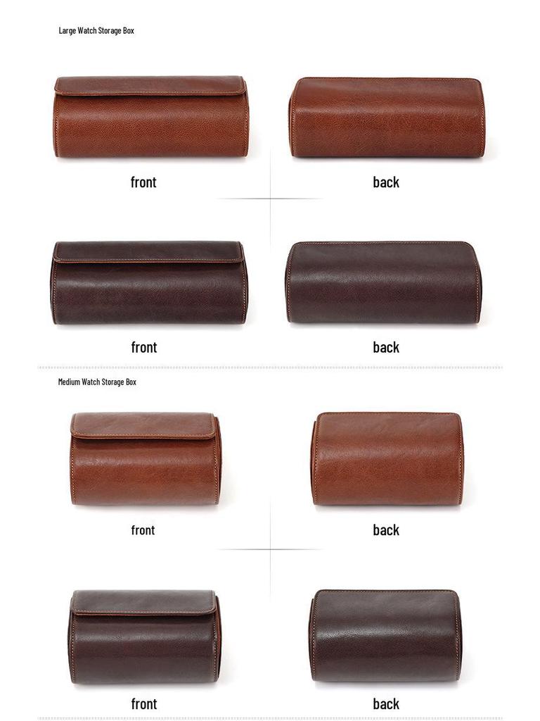 Premium Genuine Cowhide Watch Box: Dustproof, Shockproof, Removable Storage for Mechanical Watches