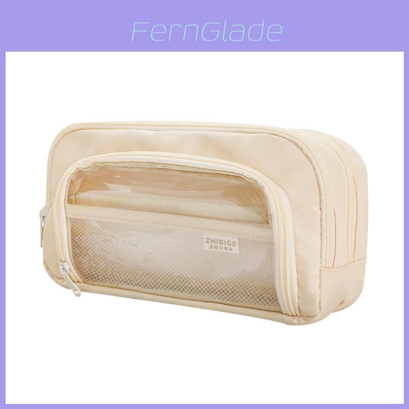 Minimalist Clear Large Pencil Case With Transparent Window For Students And Teens