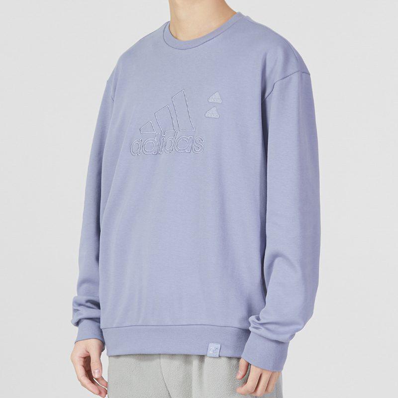 adidas Sweatshirts Men's Purple Crew Neck Moderate Regular IA6955