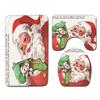 3D Printed Christmas Waterproof Shower Curtain Toilet Four-Piece Combination Set Household Doormat Floor Mat Carpet
