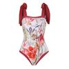 European Retro One-Piece Slimming Swimsuit - Quick-Drying, Belly-Covering Beachwear for 2025