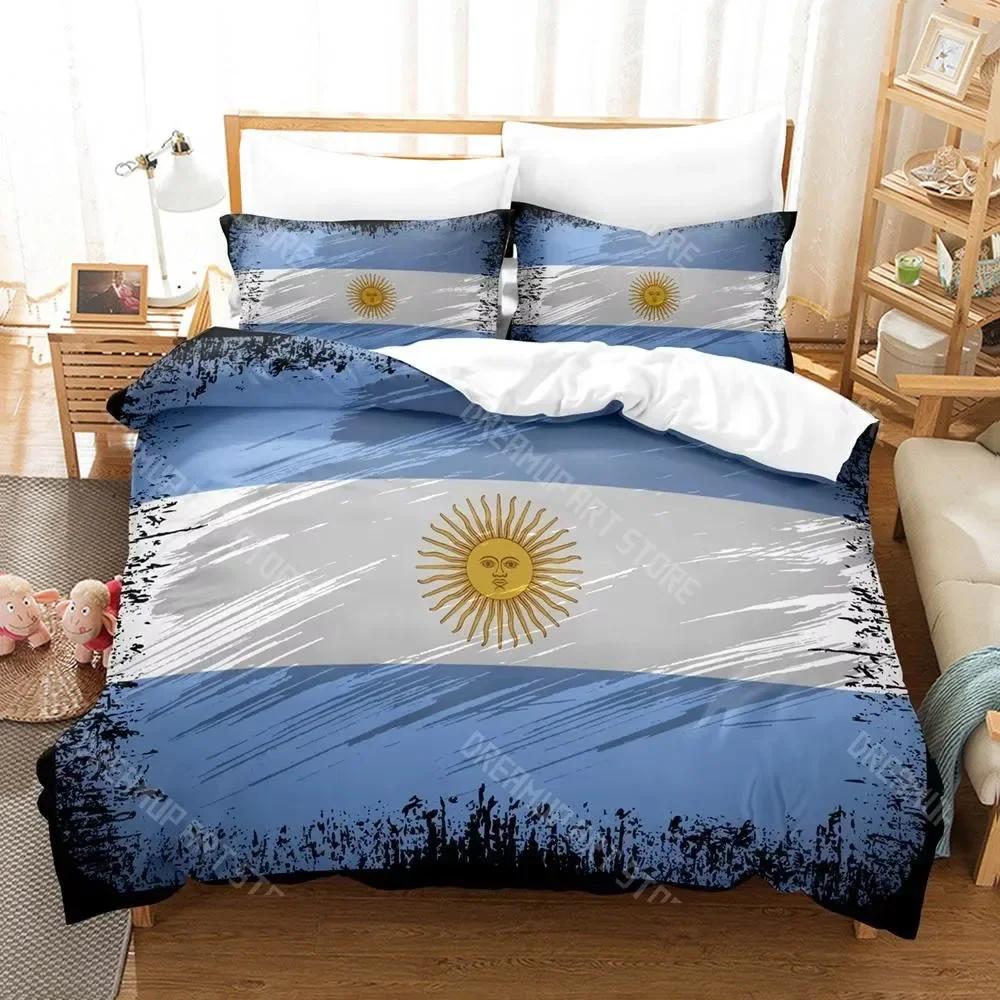 3D Print Argentina Flag Bedding Set Single Twin Full Queen King Size Bed Set Adult Kid Bedroom Duvet cover Sets