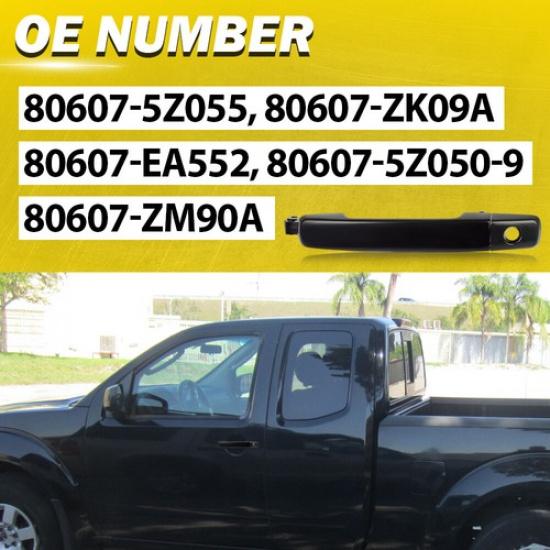 Outside Door Handle Black Front Left Side Smooth Fit 2005-2007 Nissan Pathfinder