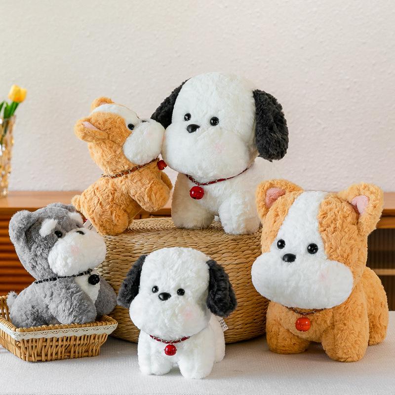 New Cute Little Bell Dog Doll Super Cute Simulation Dog Plush Toy Heart-warming Companion Gift