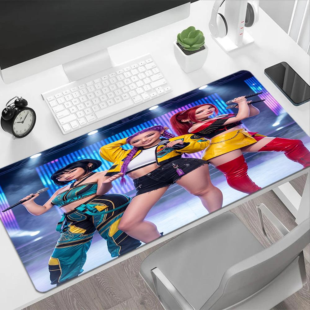 Kpop Huntrx Magical Girls Pop Music Stage Performance Gaming Mouse Pad Keyboard Pad Computer Desk Mat Nonslip Rubber Base Perfect For Office Desktop S