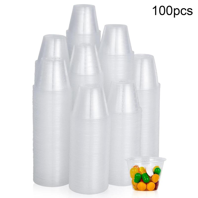 1 oz Einweg-Kunststoff-Medizinbecher, Klare gradierte Messbecher, 1 Unze (30ml) Flüssigkeitsbecher für Medizin, Labor oder Basteln