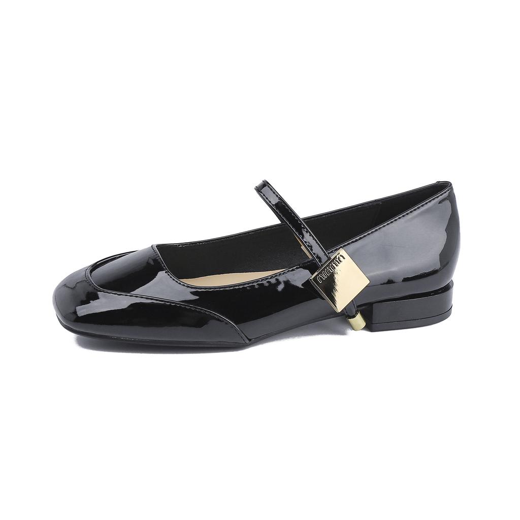 French retro single shoes 2025 grape mother spring new square head Mary Jane shoes women's comfortable soft sole shallow mouth women's shoes