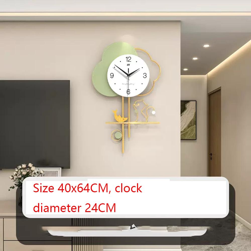 Decorative Clock Wall Mounted Home Fashion Living Room Entrance Background Wall Clock Without Punching Light Luxury Style Clock