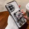 For Funda One Plus Glitter Plating Case On for Oneplus 12R 12 11R 11 R 10 Pro 8T 9R Cute Bear Bracket Transparent Stand Cover
