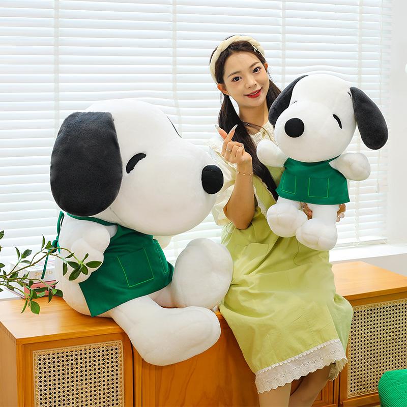 Apron Snoopy Plush Toy Cute Dressing Little White Dog Doll Sleeping Pillow Gift