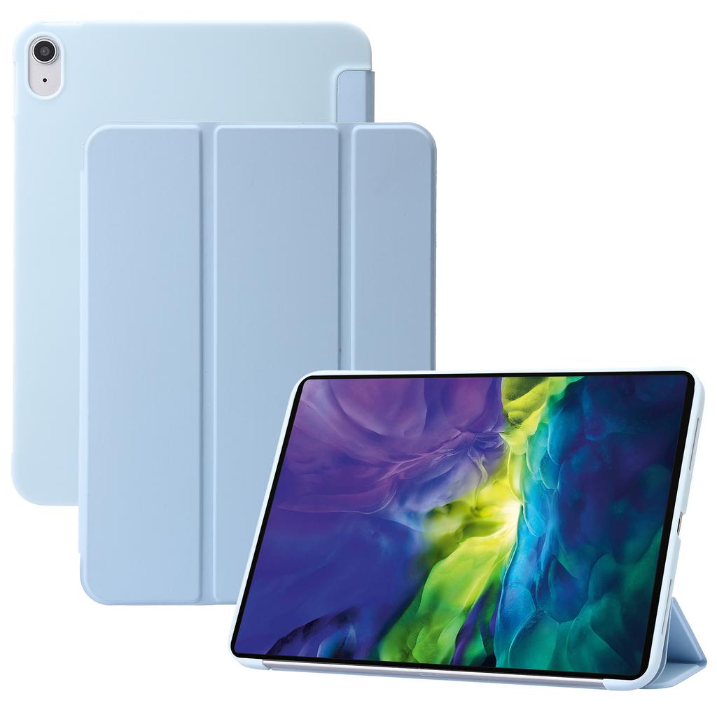 Für iPad Air 11 (2025)/(2024) Hülle PU-Leder+Silikon Dreifach faltbarer Ständer Tablet-Hülle