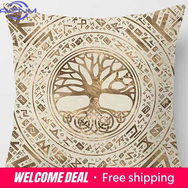 Kissenbezug mit dunklem Weltenbaum-Print Heimdeko Auto Sofa Kissen