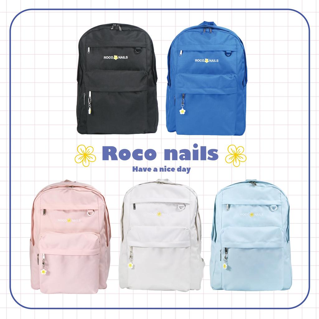 ROCO NAILS Large Capacity A4 Size PC Plumeria School Club School Backpack, Multifunctional, 33L, Compatible, 2-Compartment, Storage, Water-Repellent,