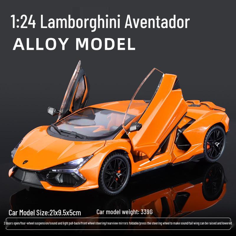 1:32 Lamborghini Revuelto Sports Car Model - Alloy, Scissor Doors, Sound & Light, Pull-back Simulation.