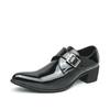 Luxury Black High Heel Men's Shoes Fashion Moccasin For Men Wedding Shoes Casual Dress Leather Pointed Toe Shoes Man Oxford Shoe