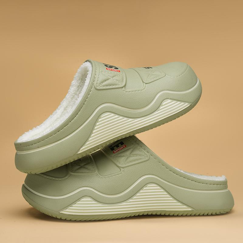 Varm vinter bomullssko dame varm pels hjemmetøfler EVA sklisikre plysj tøfler innendørs par tykk såle fottøy lysbilder