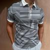 Men'S Polo Shirt Men'S Casual Short Sleeve Lapel T-Shirt 3D Printed Short Sleeve Zipper Polo