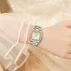 MINIFOCUS Women's Light Luxury Watch with Square Case Mother-of-Pearl Dial Stainless Steel Strap Luminous Hands Relogios