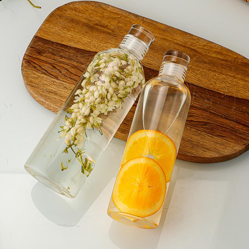 350-1000ml Clear Glass Empty Bottles with Lids Large Capacity Seal Shrink Capsules Bottles for  Beverages Juice Kombucha Storage