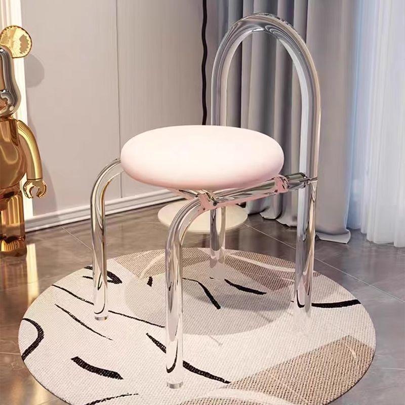 Acrylic vanity chair, white flannel transparent chair, bedroom, living room, office transparent vanity chair
