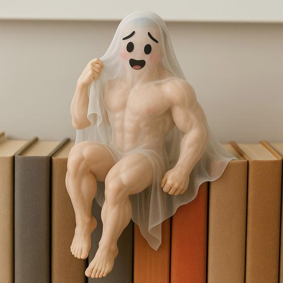 Funny Ghost Statue Creepy Parties Festivals Ornaments Halloween Decoration for Dark Romanticists Gothic Collectors