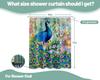 Peacock Shower Curtain Feather Asian Chinoiserie Watercolor Floral Art Bathroom Decor, Waterproof Cloth Fabric with Hooks