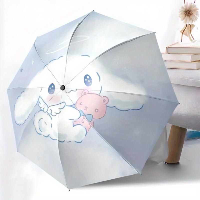 1pc Angel Cinnamoroll Ideas Durable Cartoon Folding Umbrella, Portable 3-Fold Compact Umbrella for Men and Women, Suitable for Travel or Daily Use.S00