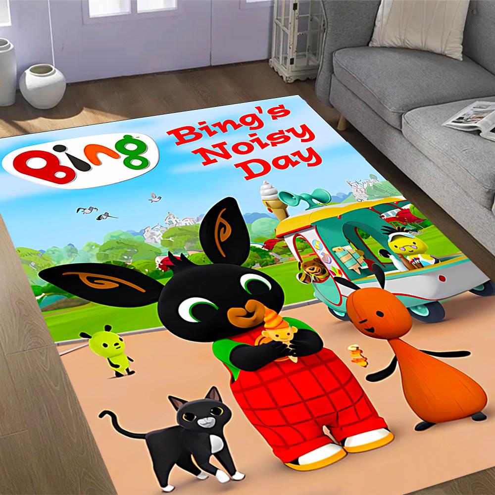 Bing And Friends In Garden Themed Anti-Slip Rugs - Polyester Home Decor, Suitable for Bedrooms, Living Rooms, Doorways, Studios, and Decorations