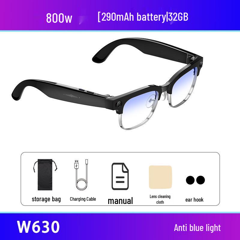AI Smart Glasses: Video Recording, Bluetooth Audio, Call Support, 8MP Camera, Auto Translation, Color-Changing.
