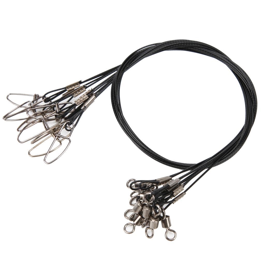 Rybářský vlasec Vodítko Ocelový vlasec proti překousnutí Ocelový drát s obratlíkem Černý