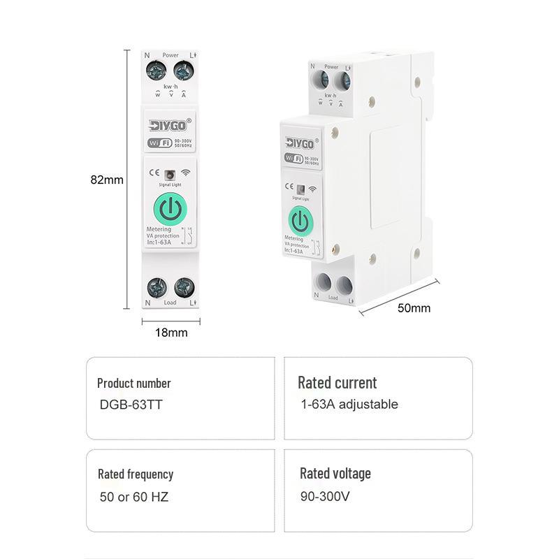 Smart WiFi Circuit Breaker with Voltage Protection and App Control