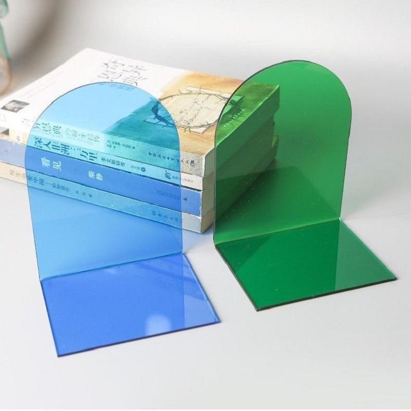 Acrylic Bookends, Non-Skid Book End, Clear Bookends for School Library and Desktop Organizer, Acrylic Book Ends for Book Shelves