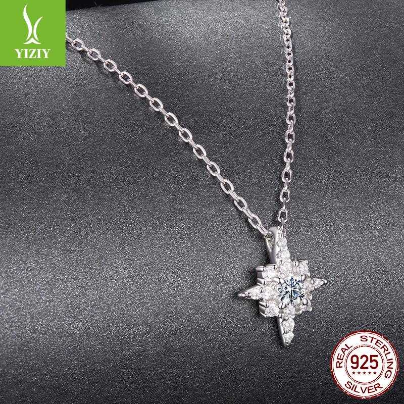 D Color Shining Moissanite Mango Necklace Cross-Border Personalized Versatile S925 Sterling Silver Star Necklace