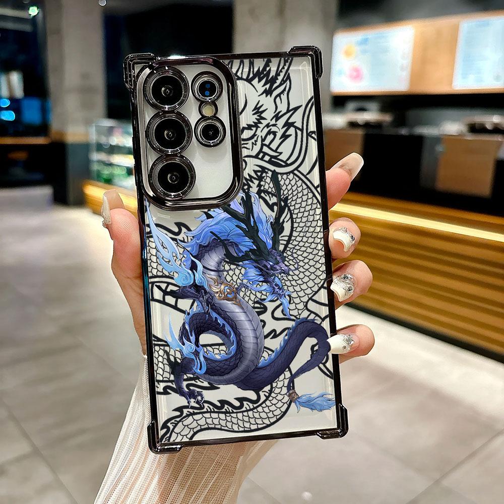 Coque For Galaxy S26 Ultra Fashion Dragon God Phone Case For Samsung S26 S25 S24 S23 S21 Ultra S20 FE S25 Plus 5G Silicone Cover