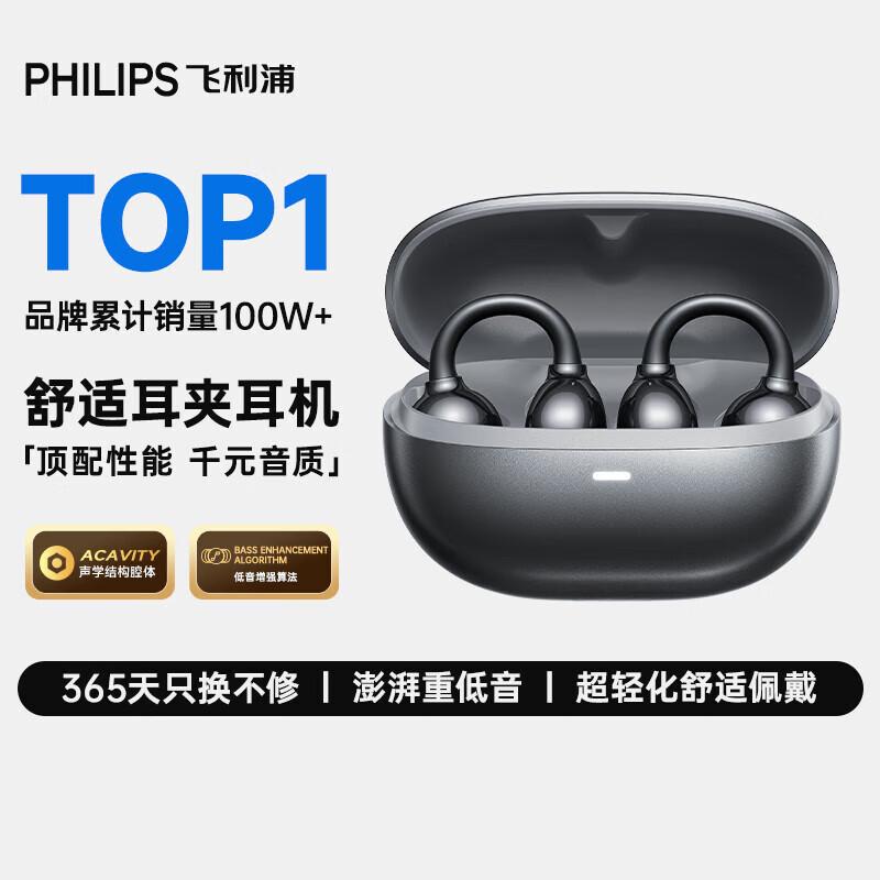 Philips TAT3469 Wireless Open-Ear Clip Bluetooth Headphones