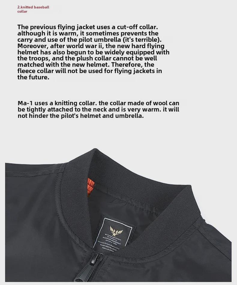 Chaqueta de vuelo MA1 de béisbol para hombre Primavera 2022 con logo estampado