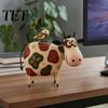 Charming Wildlife Collectibles Creative Cow Sculpture with Bird, Resin Animal Figurine, Pastoral Statue, Rustic Whimsical Home Accents Artistic