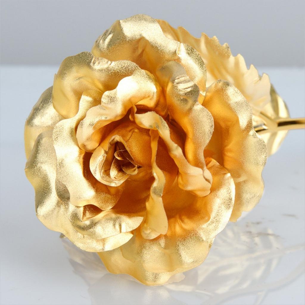 5/10Pcs Gold Artificial Flowers 18CM Fake Flower Valentine's Day Decoration for Woman Girlfriend Gifts Ornament Party Supplies